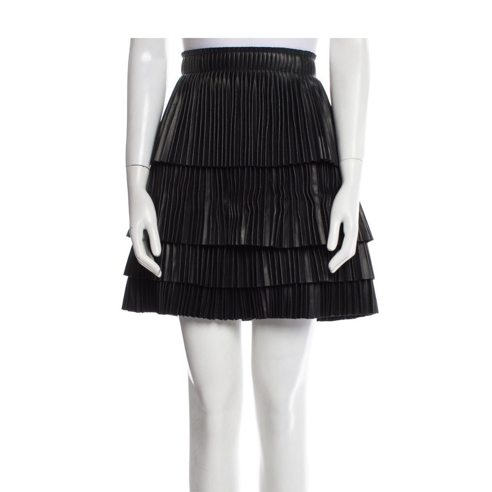 Alexis vegan leather Black Pleated mini Skirt Xs
